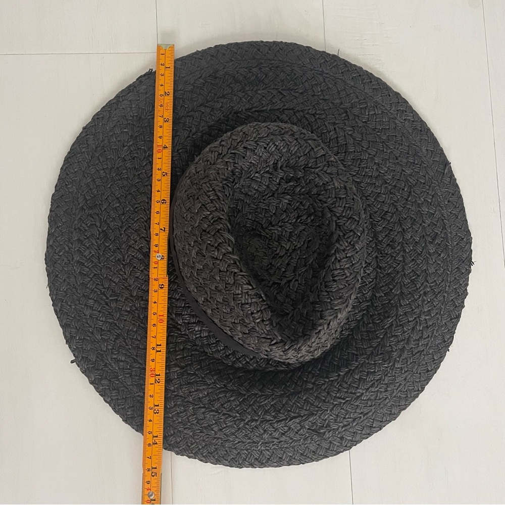 Woven Paper Straw Wide Brim Hat Women’s O/S San Diego Hat Company Brown Black - Picture 7 of 12